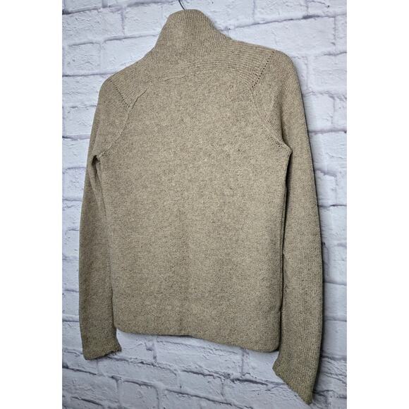 J.Crew brown 100% merino wool metallic full zip cardigan sweater XS. - Picture 4 of 7